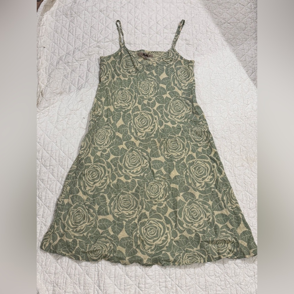 Flax Green Spaghetti Strap Sundress
